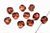 Бусина фигурная 9х8мм, цвет персиковый, прозрачный, стеклянная, 735-230, 10шт