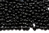 Бисер MIYUKI Drops 3,4мм #0401 черный, непрозрачный, 10 грамм