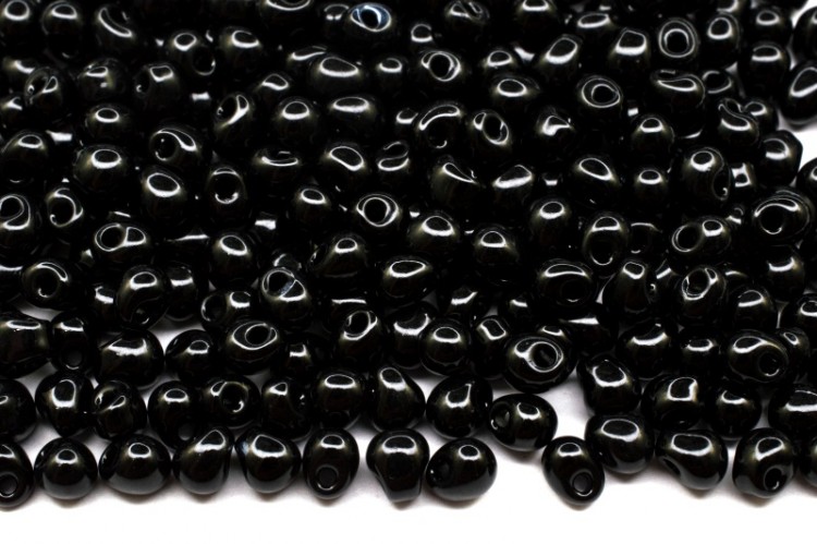 Бисер MIYUKI Drops 3,4мм #0401 черный, непрозрачный, 10 грамм Бисер MIYUKI Drops 3,4мм #0401 черный, непрозрачный, 10 грамм