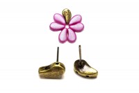 Основа для серег CYMBAL Flabouria для PaisleyDuo 9х5мм, штифт 11х0,8мм, отверстие 0,8мм, цвет античная латунь, 11-087, 1 пара