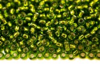 Бисер японский TOHO круглый 8/0 #0037A светлая оливка, серебряная линия внутри, 10 грамм
