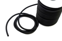 Каучуковый полый шнур, диаметр 4мм, внутренний диаметр 2мм, цвет черный, 55-012, 1 метр