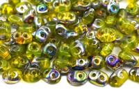Бусины SuperDuo 2,5х5мм, отверстие 0,8мм, цвет 80020/28101 желтый/Vitrail, 706-241, 10г (около 120шт)