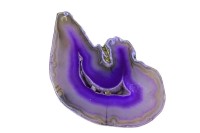 Срез Агата природного, оттенок фиолетовый, 72х45х6мм, отверстие 2мм, 37-191, 1шт
