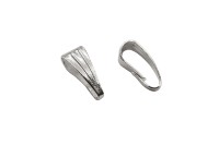 Держатель для кулонов 8х3х4мм, отверстие 2,5х7,5мм, цвет серебро, железо, 03-048, 10шт