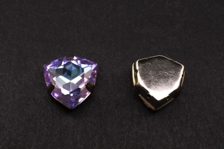 Кристалл Триллиант в оправе 12мм, цвет violet/серебро, стекло, 43-330, 1шт Кристалл Триллиант в оправе 12мм, цвет violet/серебро, стекло, 43-330, 1шт