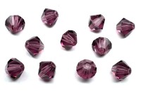 Бусины биконусы хрустальные 6мм, цвет AMETHYST, 747-009, 10шт