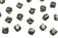 Шатоны Preciosa Maxima 4мм в оправе, цвет black diam DF/bronze, 63-185, 10шт