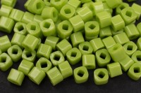 Бисер японский TOHO Cube кубический 3мм #0044 зеленое яблоко, непрозрачный, 5 грамм