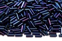 Бисер чешский PRECIOSA стеклярус 59135 7мм темно-синий непрозрачный ирис, 50г