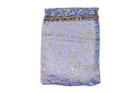 Сумочка из органзы подарочная 16х21см, цвет синий с рисунком, 36-016, 1шт