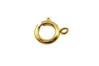 Замок-карабин Круглый 17х15х2мм, отверстие 2,4мм, цвет золото, латунь, 18К позолота, 08-029, 1шт
