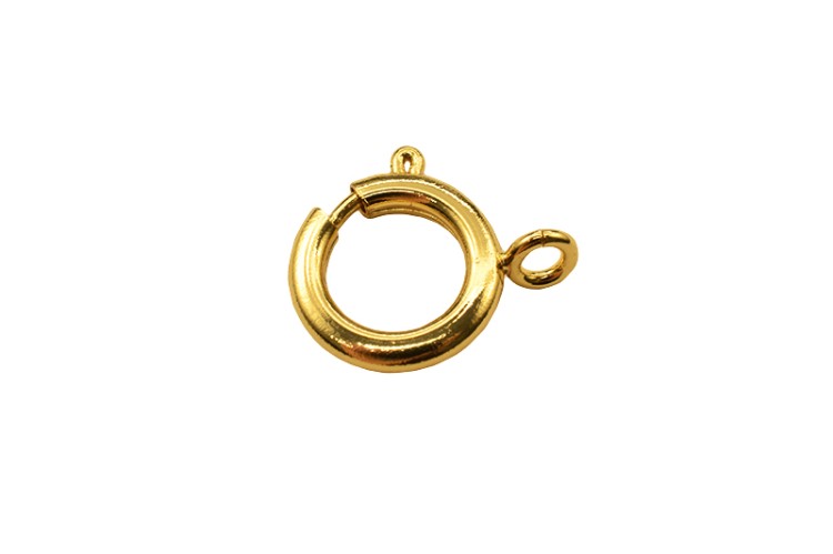 Замок-карабин Круглый 17х15х2мм, отверстие 2,4мм, цвет золото, латунь, 18К позолота, 08-029, 1шт Замок-карабин Круглый 17х15х2мм, отверстие 2,4мм, цвет золото, латунь, 18К позолота, 08-029, 1шт