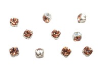 Шатоны Preciosa Maxima 3,2мм в оправе, цвет crystal DF Apricot/silver, 63-218, 10шт