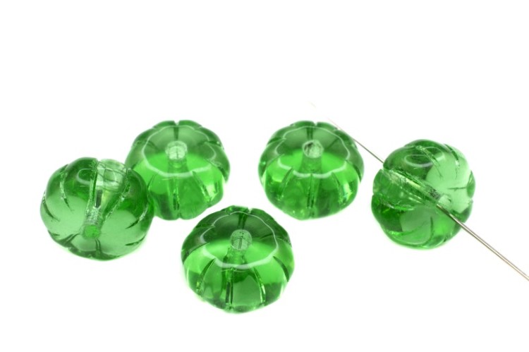 Бусина Тыква 15х9мм, цвет зеленый, 735-200, 5шт Бусина Тыква 15х9мм, цвет зеленый, 735-200, 5шт