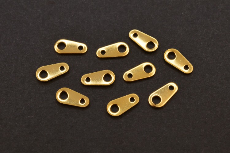 Коннектор для цепочки 8х4мм, отверстие 2мм и 1мм, цвет золото, хирургическая сталь, 14-057, 10шт Коннектор для цепочки 8х4мм, отверстие 2мм и 1мм, цвет золото, хирургическая сталь, 14-057, 10шт
