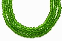 Бусина стеклянная Рондель 4х3мм, цвет зеленый, прозрачная, 506-004, 20шт