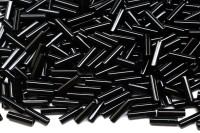 Бисер японский Miyuki Bugle стеклярус 6мм #0074 черный, непрозрачный, 10 грамм