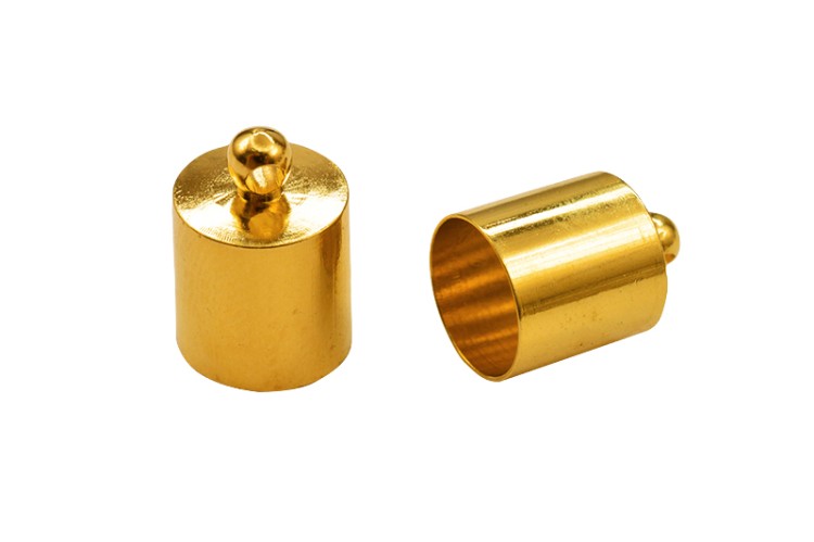 Концевик 13х9мм, внутренний диаметр 8,8мм, отверстие 1,5мм, цвет золото, латунь, 01-094, 2шт Концевик 13х9мм, внутренний диаметр 8,8мм, отверстие 1,5мм, цвет золото, латунь, 01-094, 2шт